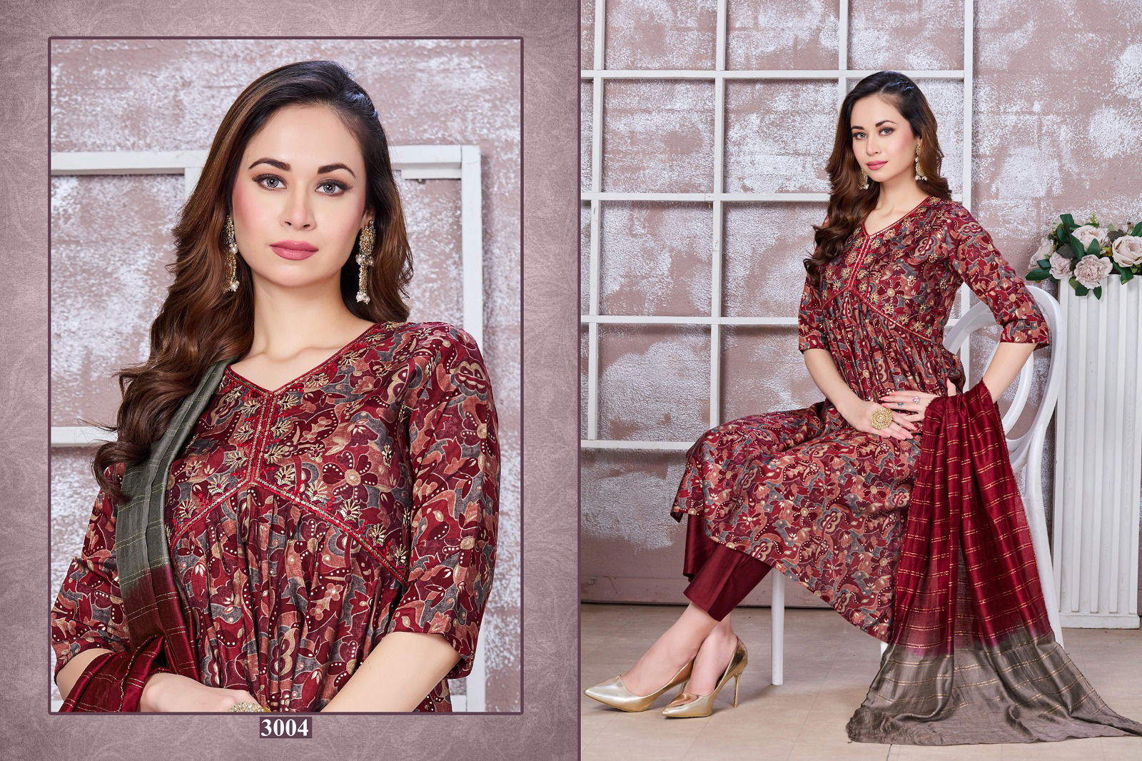KSA Heer Modal Alia Cut Printed Kurti With Bottom Dupatta Wholesale Price In Surat